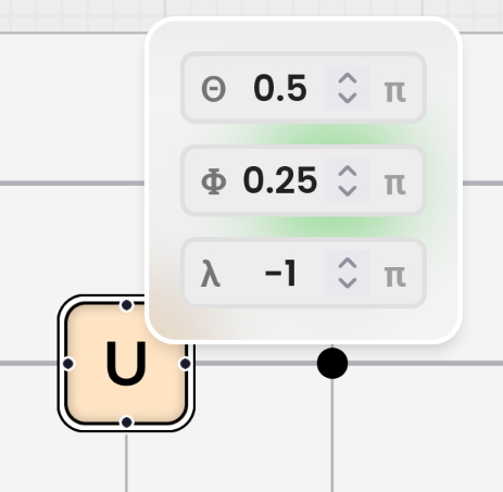 Screenshot showing gate parameter panel with input field